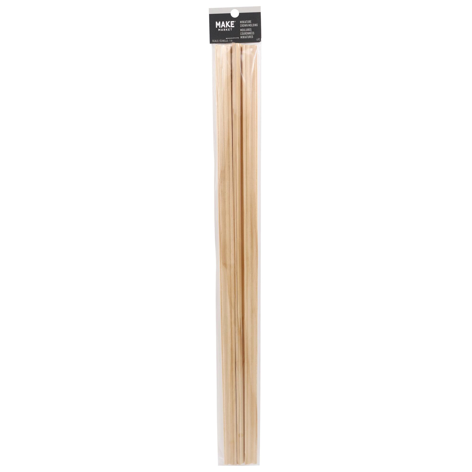12 Packs: 4 ct. (48 total) Mini Unfinished Crown Molding by Make Market®